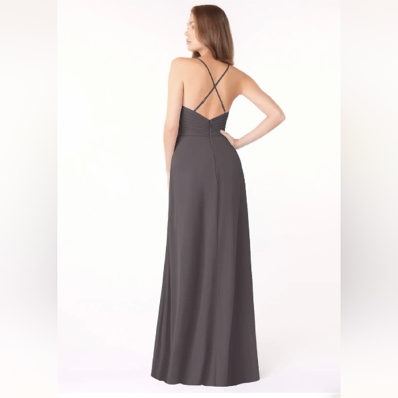 🆕Azazie Steel Gray Sleeveless Maxi Dress - Picture 2 of 9